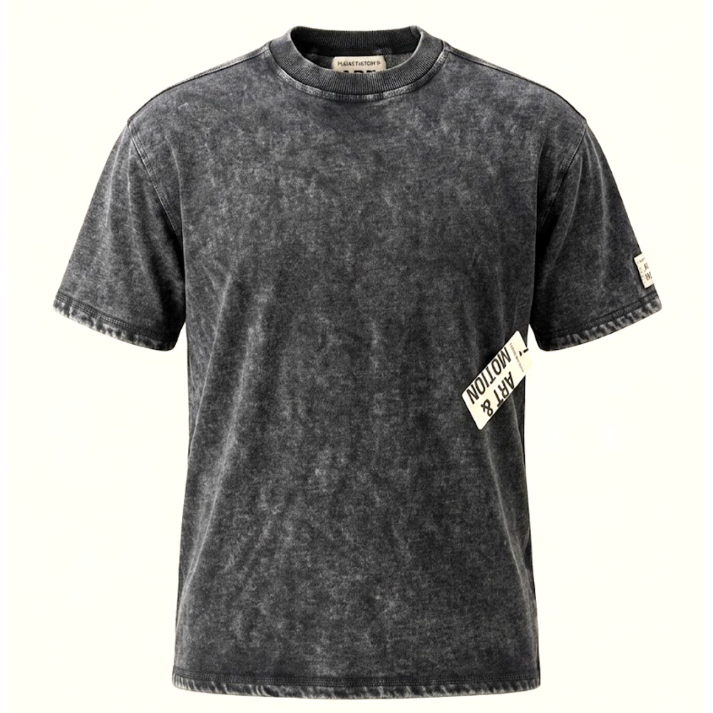 Fleece Factory Art & Motion Heavyweight T-Shirt Acid Wash Black Gray Size M -New